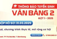 Thông báo tuyển sinh Văn bằng 2 đợt 1 năm 2025
